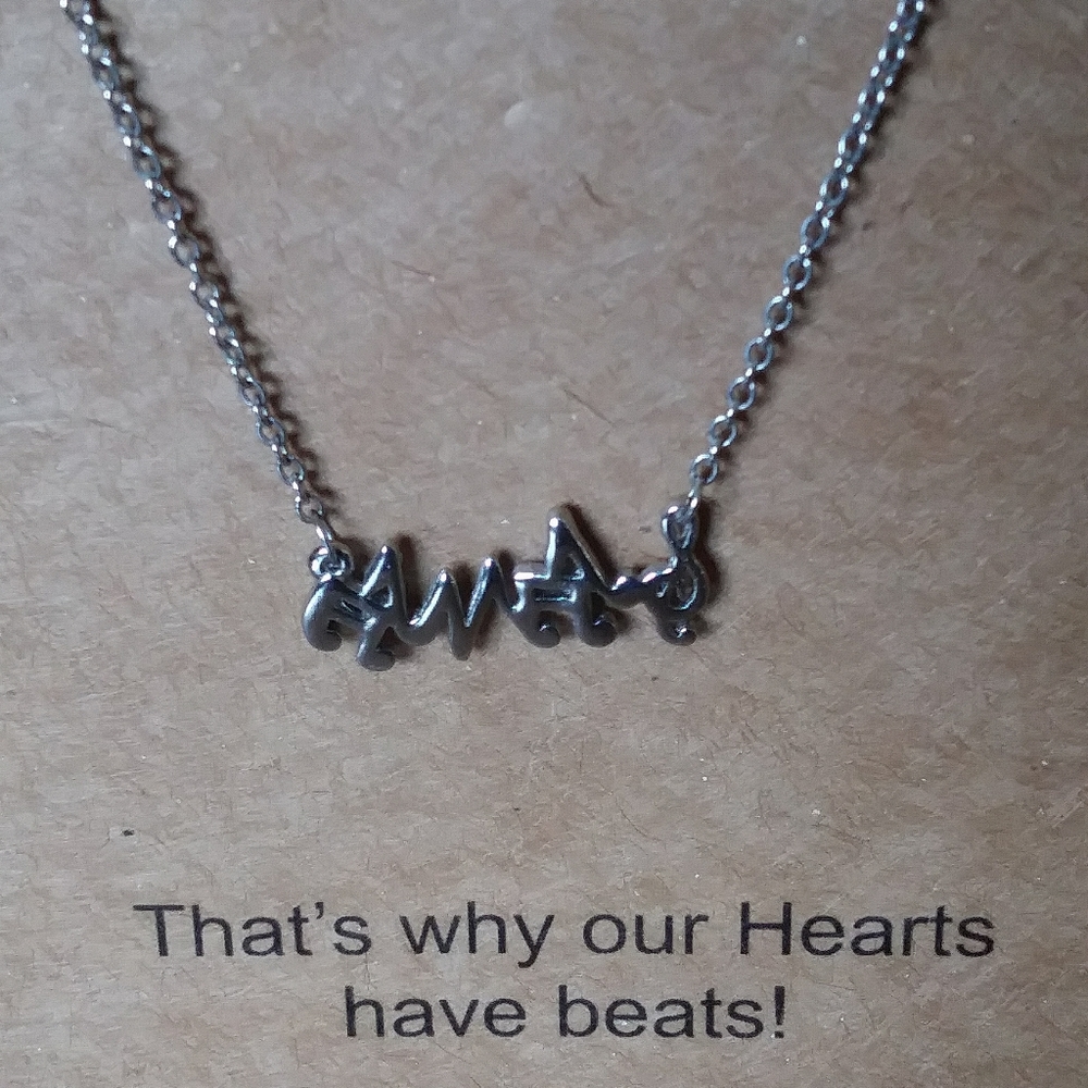 Firm Final price! Music notes heartbeat necklace